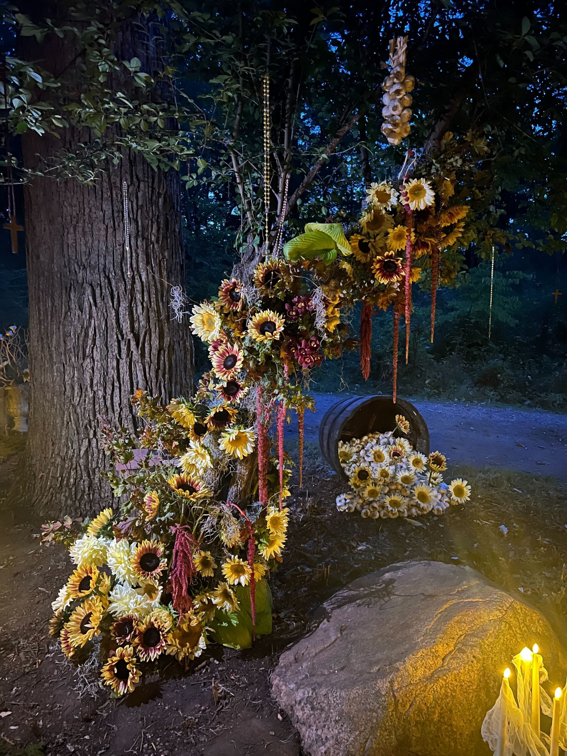 A breathtaking floral display from the premiere night of the Kaleidoscope exhibition at Meadow Brook Hall.
